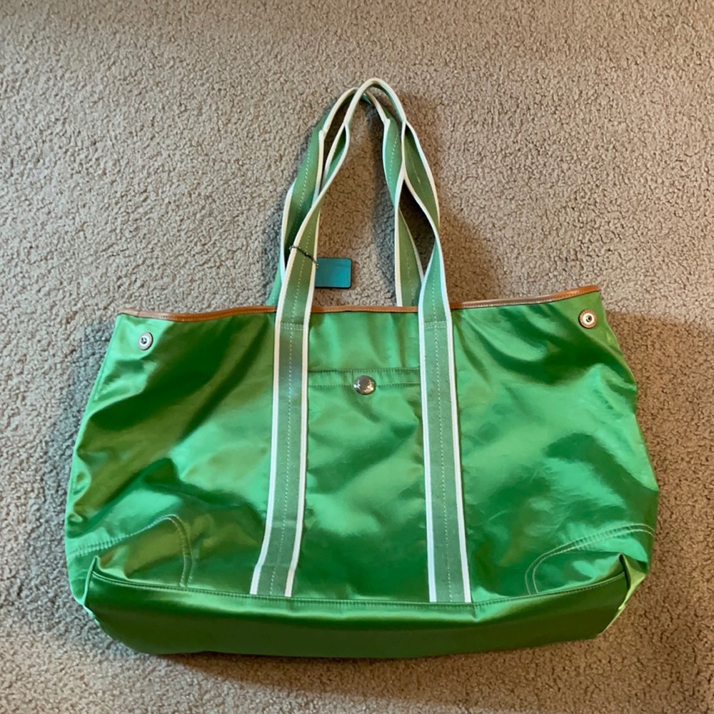 Large Coach Green Tote Bag